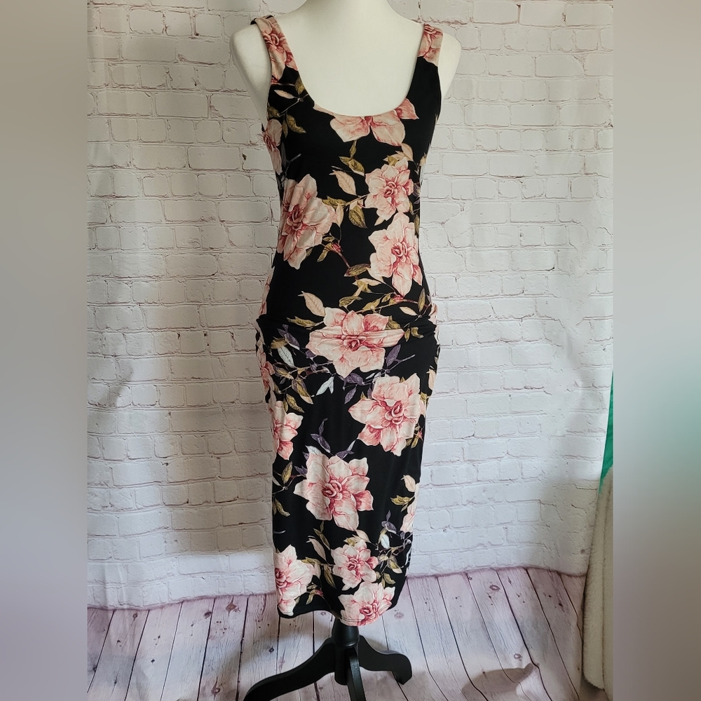 Fashion Nova Sleeveless Floral Bodycon Dress. S Large